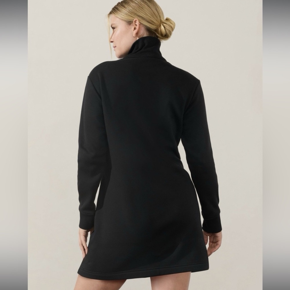 Athleta Cozy Karma 1/2 Zip Dress Black - Picture 2 of 6